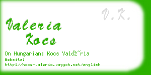valeria kocs business card